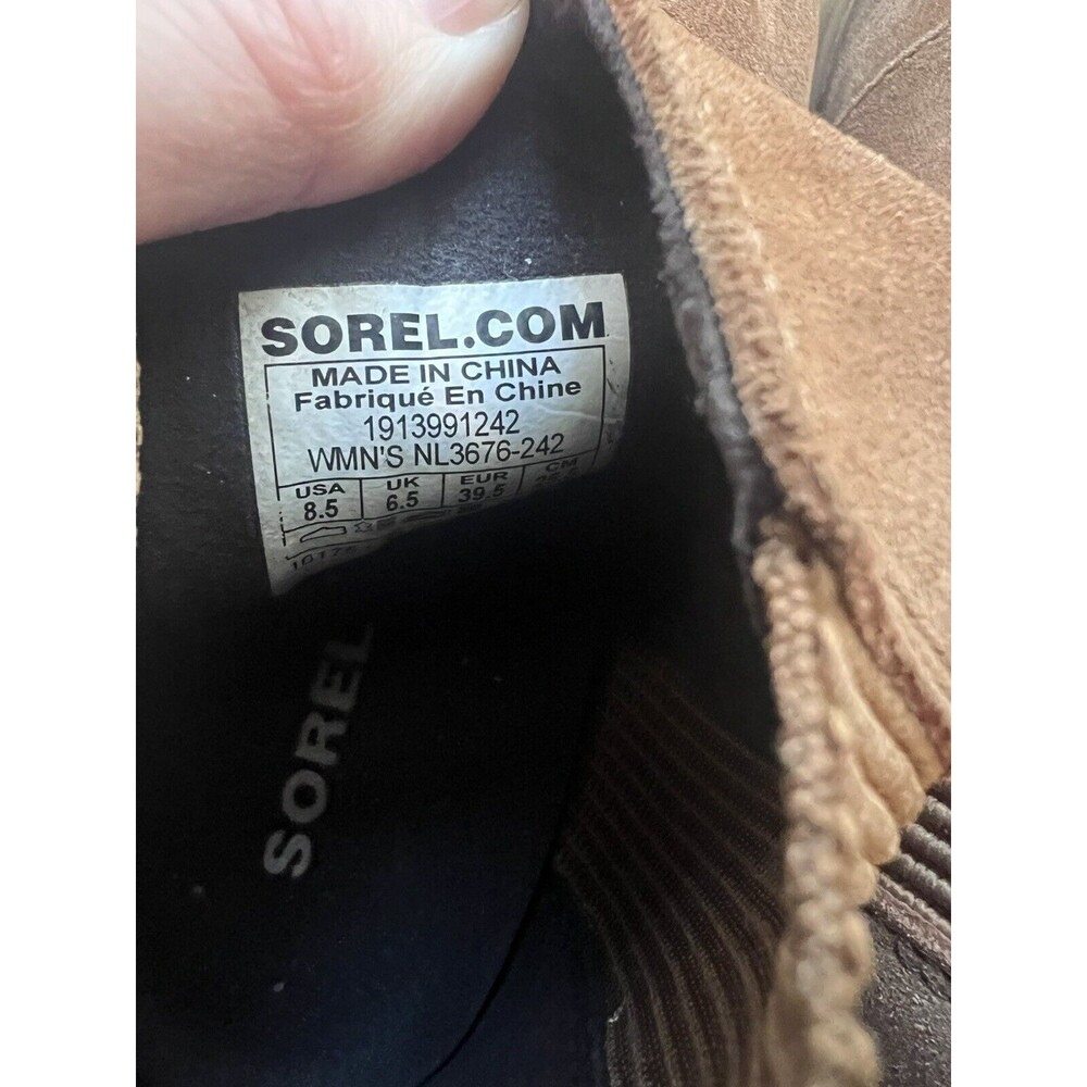 Sorel Joan Of Arctic Wedge II Chelsea Bootie Velvet Tan Gum Size 8.5 - Picture 6 of 12